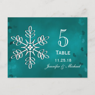 Cartes de numéro de tableau du Mariage turquoise S