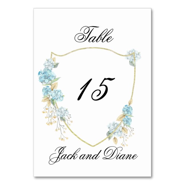 Cartes de numéros de table Blue Hydrangea (Par défaut)