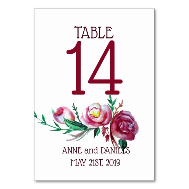 Cartes de numéros de table de fleurs rustiques (Par défaut)