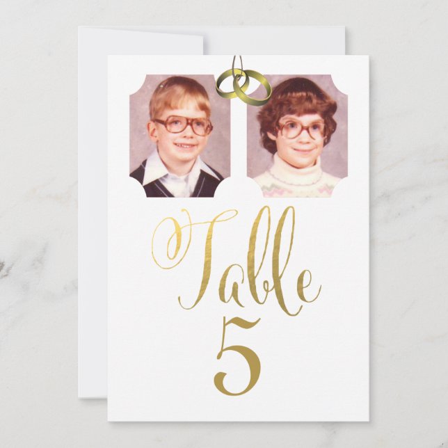 Cartes de numéros de table de mariage de vieilles  (Devant)