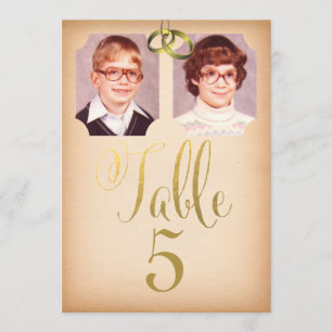 Cartes de numéros de table de mariage de vieilles