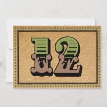 Cartes de numéros de table de mariage western vert