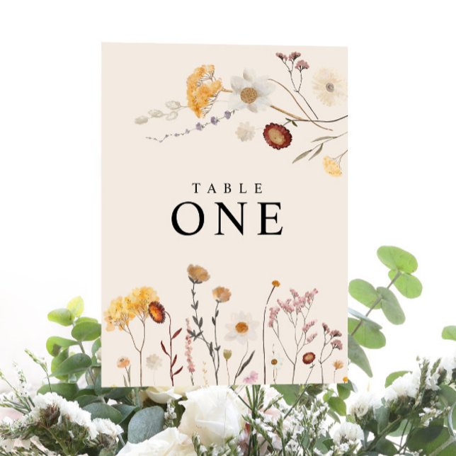 Cartes de numéros de table Fleur sauvage (Créateur téléchargé)