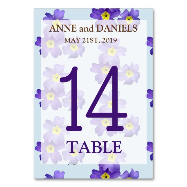 Cartes de numéros de table florales (Par défaut)