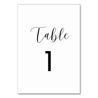 Cartes de numéros de table minimalistes