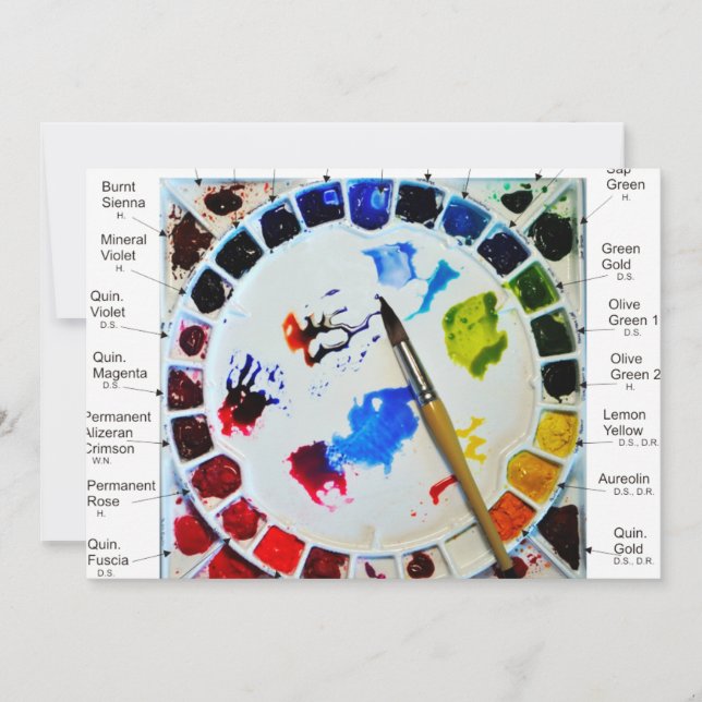 Cartes de palette aquarelles - pour les âmes artis (Devant)