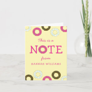 Cartes de papeterie Donut Cute pour enfants
