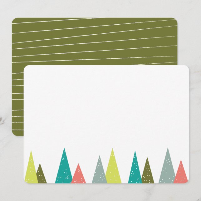 Cartes de papier à lettres Festive Holiday Forest  (Devant / Derrière)
