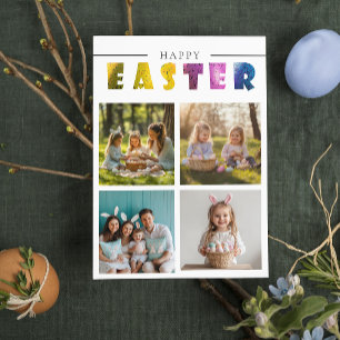 Cartes de Pâques colorées personnalisées avec coll