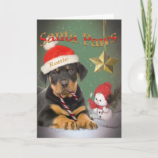 Cartes de pattes de Père Noël de chiot de (Devant)
