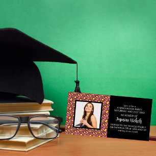 Cartes de photo de remise des diplômes à motifs an