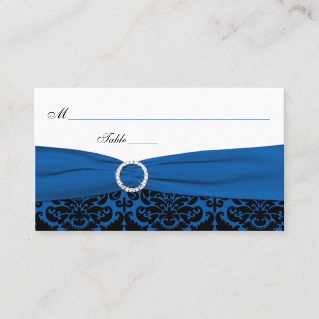 Cartes de place Cobalt Blue et Black Damas (Devant)