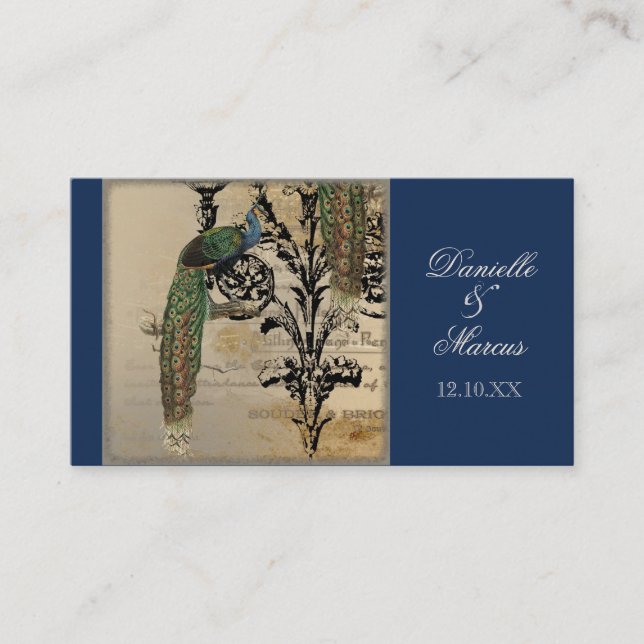 Cartes de place de la table d'escorte - Peacock Vi (Devant)