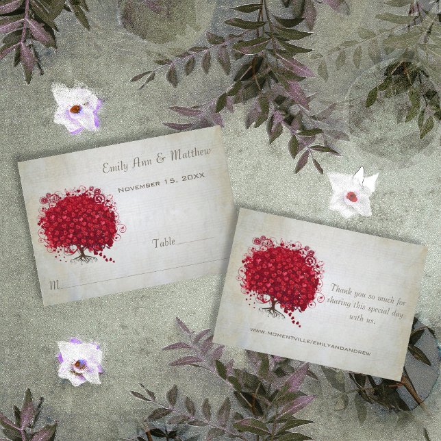 Cartes de place de table de l'arbre de feuilles du (Créateur téléchargé)