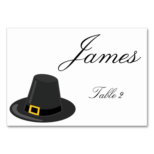 Cartes De Place De Table Thanksgiving Avec Casquet (Devant)