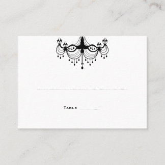 Cartes de Place du Chandelier noir et blanc