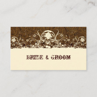 Cartes de place en cuir Brown
