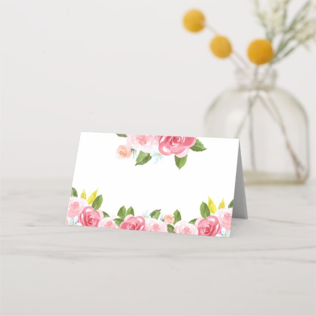 Cartes de Place Florales Peony Rose (Devant)