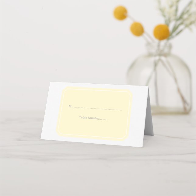 Cartes De Place Jaunes Simplement Élégantes (Devant)