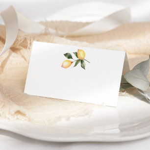 Cartes de place mariage citron aquarelle