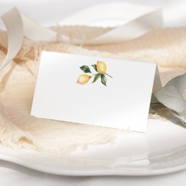 Cartes de place mariage citron aquarelle (Créateur téléchargé)