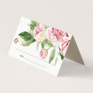 CARTES DE PLACE MARIAGE FLORALE EN PEONY VERT BLAN