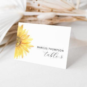 Cartes de place minimalistes modernes de tournesol