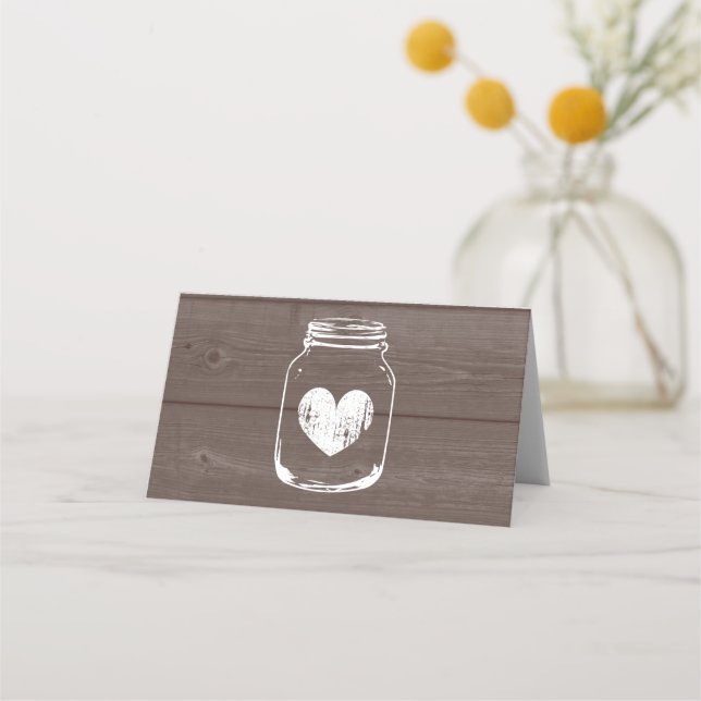Cartes de place pliées en bois personnalisées pour (Dos)