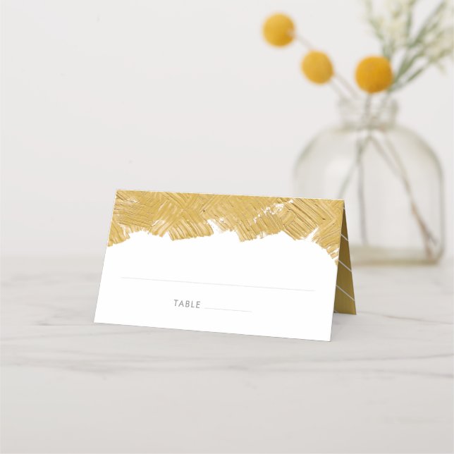 Cartes de place pour pinceau or moderne (Devant)