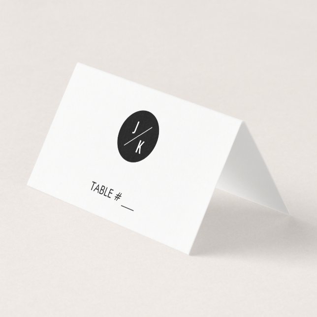 Cartes de place simples en cercle monochrome - pli (Front)