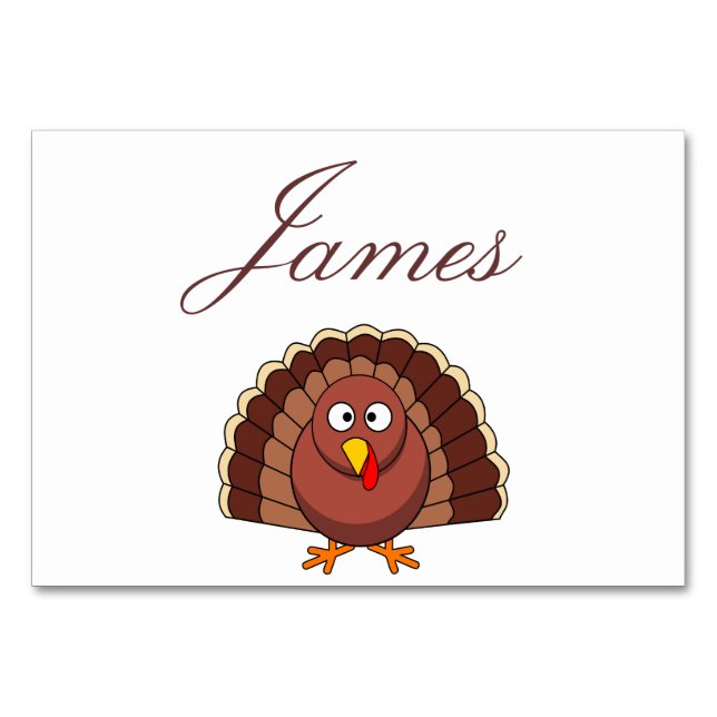 Cartes De Place Thankesgiving Avec La Turquie (Devant)
