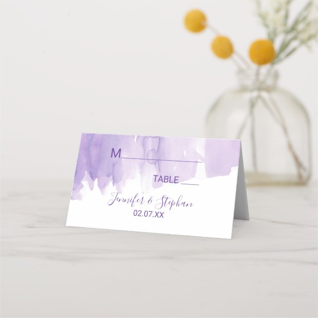 Cartes de place violette violet couleur d'eau (Devant)