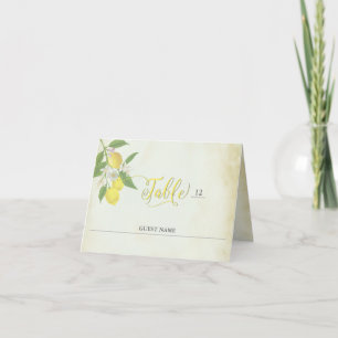 Cartes de placement à thème citron aquarelle indiv
