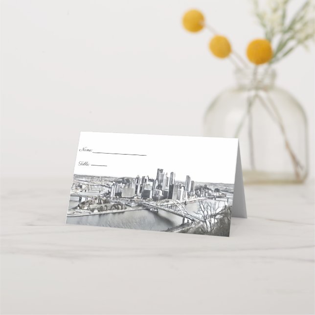 Cartes de placement de la skyline de Pittsburgh (Devant)