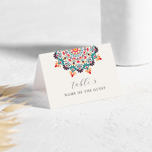 Cartes de placement de mandala floral bohème au le