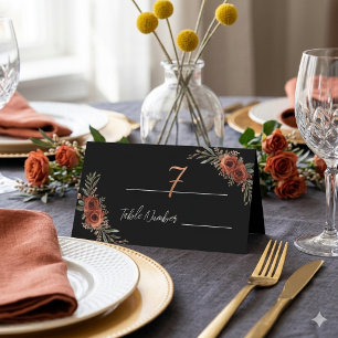 Cartes de placement de mariage bohème floral terra