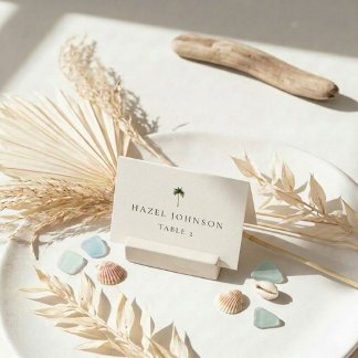 Cartes de placement de mariage élégantes avec palm