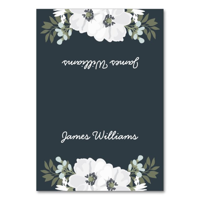 Cartes de placement de mariage florales avec fleur (Par défaut)
