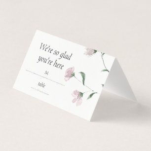Cartes de placement de mariage pliées florales blu