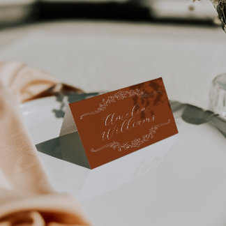 Cartes de placement de mariage Terracotta Brûlé Or
