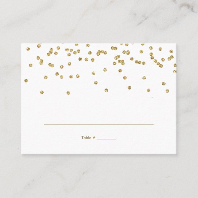 Cartes de placement de table Polka-Dots blanc et o (Devant)
