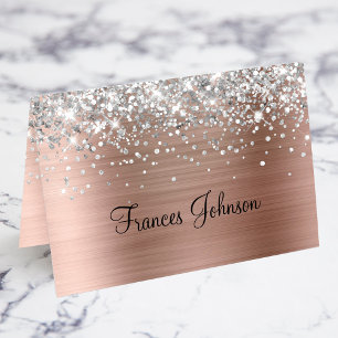 Cartes de placement individuelles Rose Gold Paille