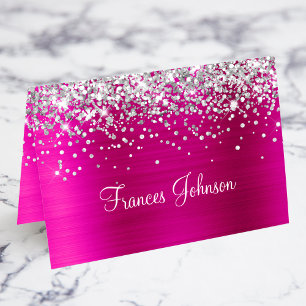 Cartes de placement individuelles rose vif avec pa