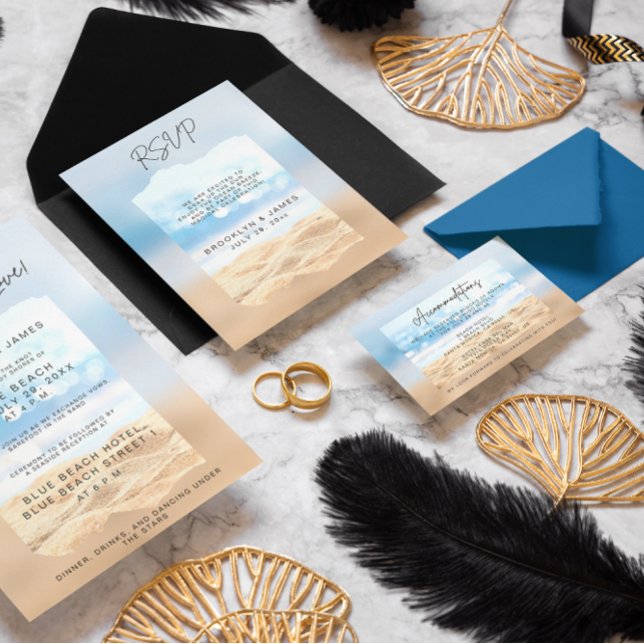 Cartes de plage mariage (Créateur téléchargé)