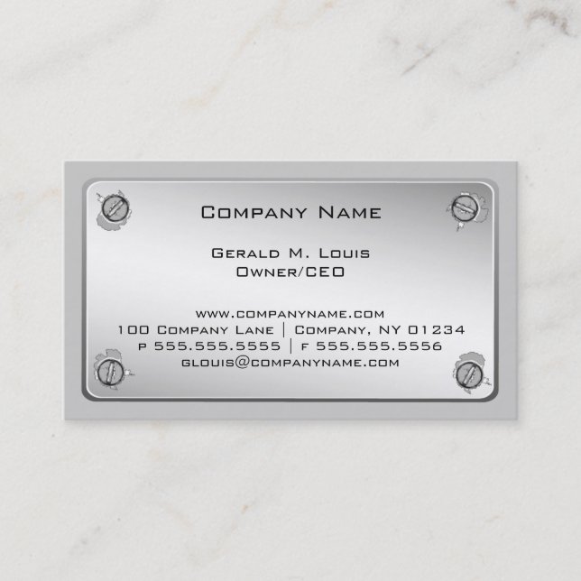 Cartes de plaque métallique d'entreprise de (Devant)