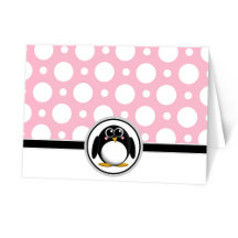 Cartes de points Pingouin Rose Personnalisées