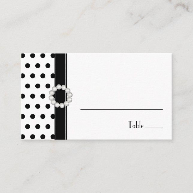 Cartes de points Polka Noir et Blanc (Devant)