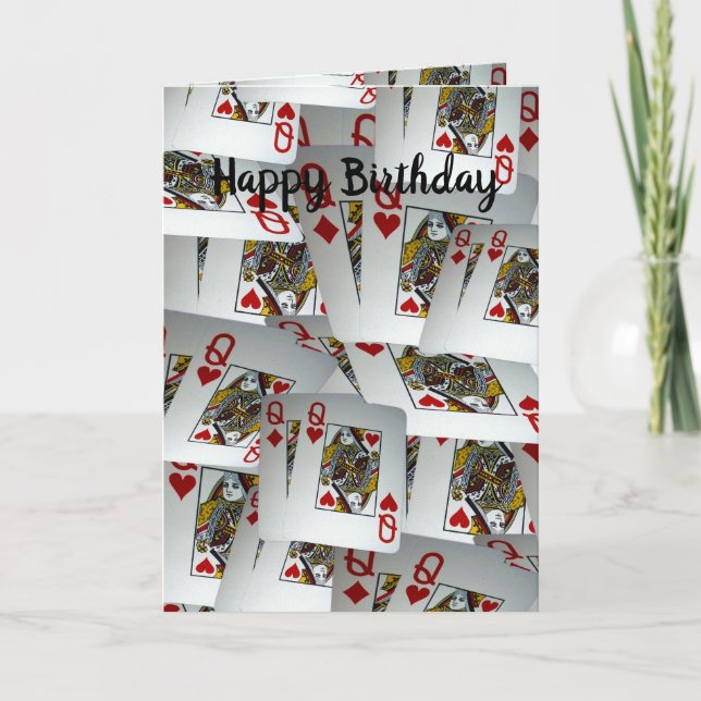 Cartes de Poker Queens Design Carte Anniversaire, (Devant)
