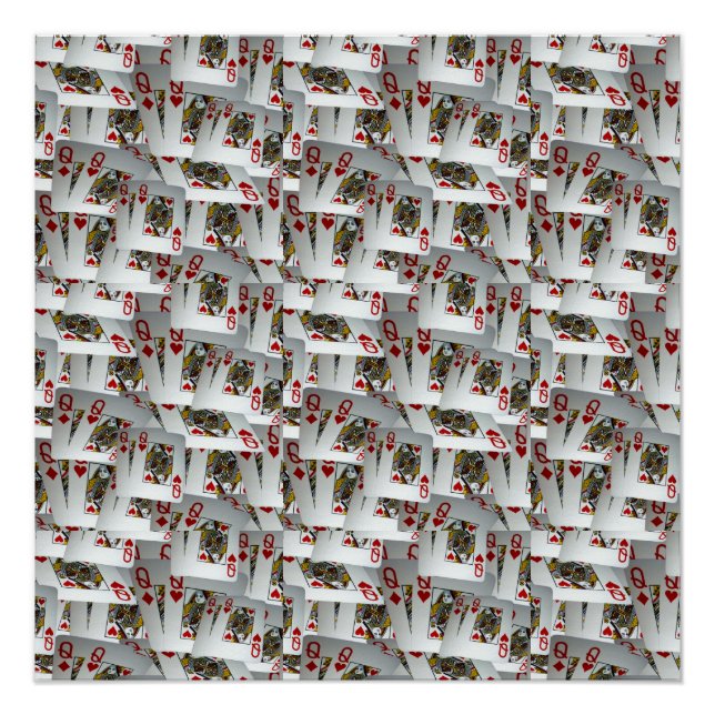 Cartes de Poker Queens Layers, Poster (Devant)