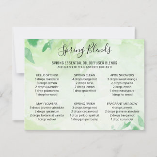 Cartes de poste à fleurs pour les huiles essentiel